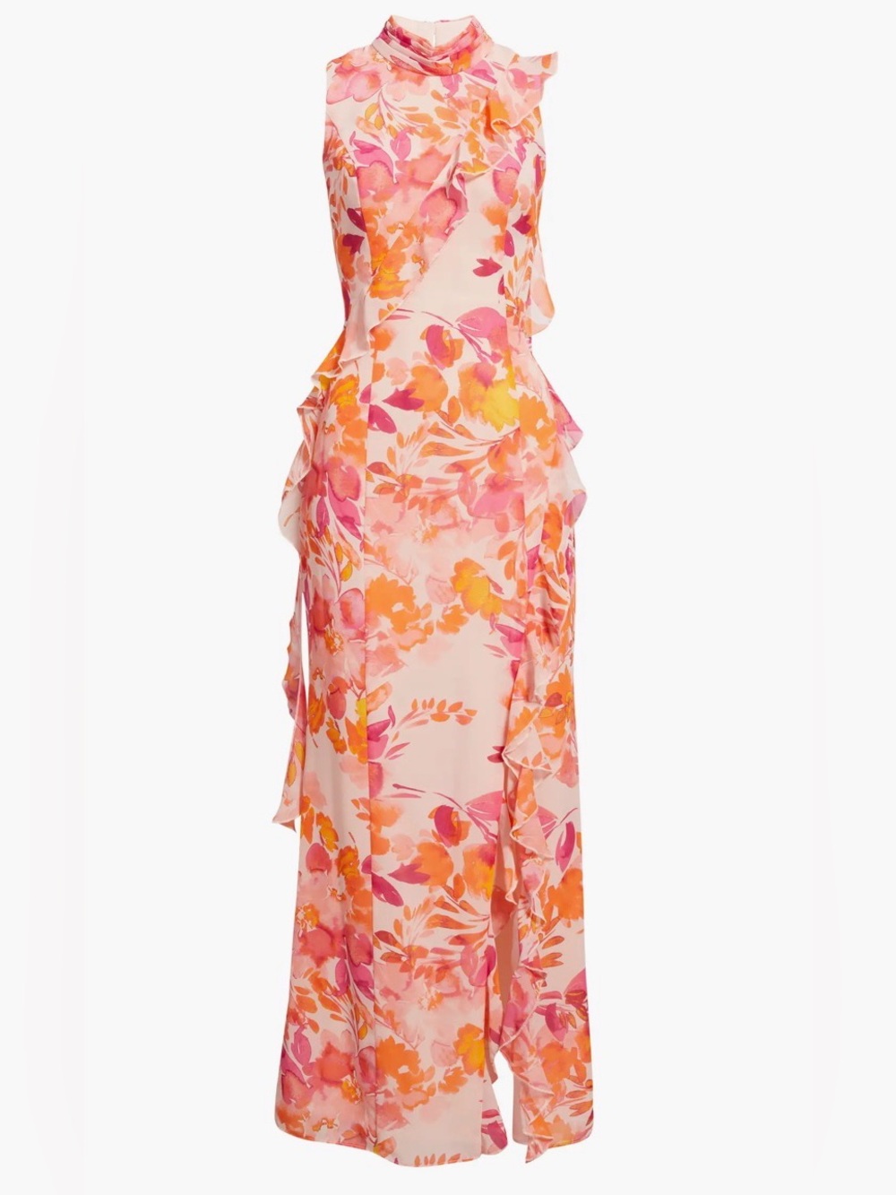 Ruffle Mock Neck Maxi Dress by Eliza J